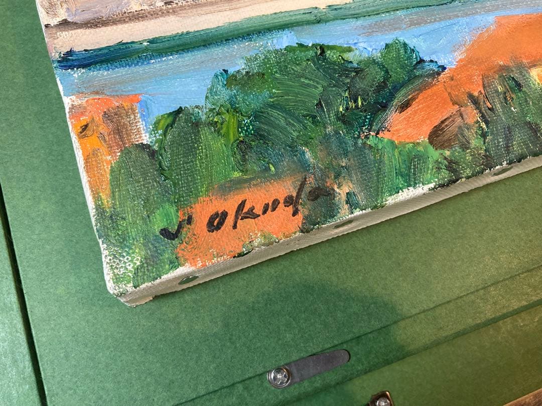 奥田省一　フィレンツェ　油絵　絵画　専用額縁付き