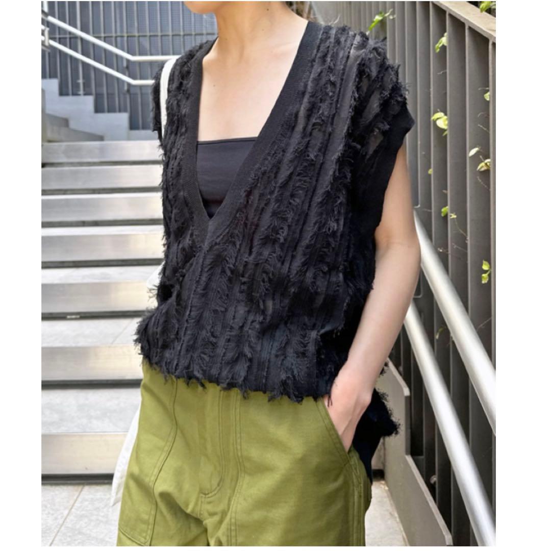 【美品】 スピックアンドスパン ファーニットベスト 近年モデル