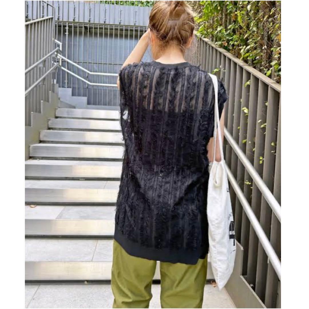 【美品】 スピックアンドスパン ファーニットベスト 近年モデル