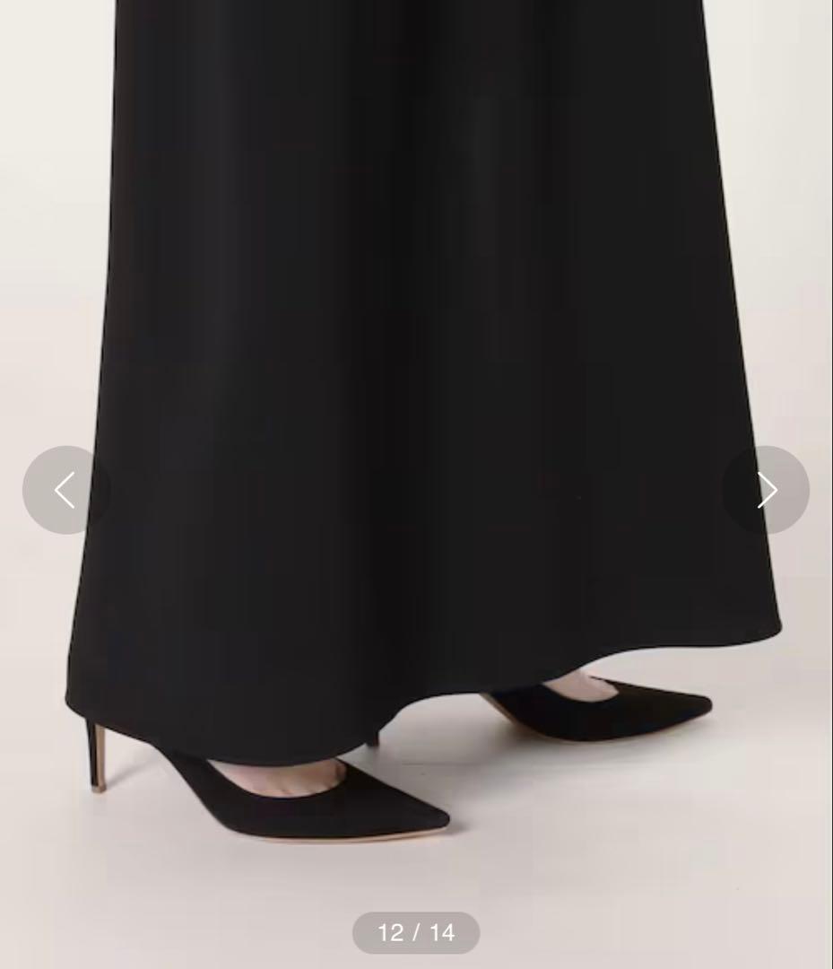 AP STUDIO スリットネックドレス ロングワンピース 3.5万 黒 長袖