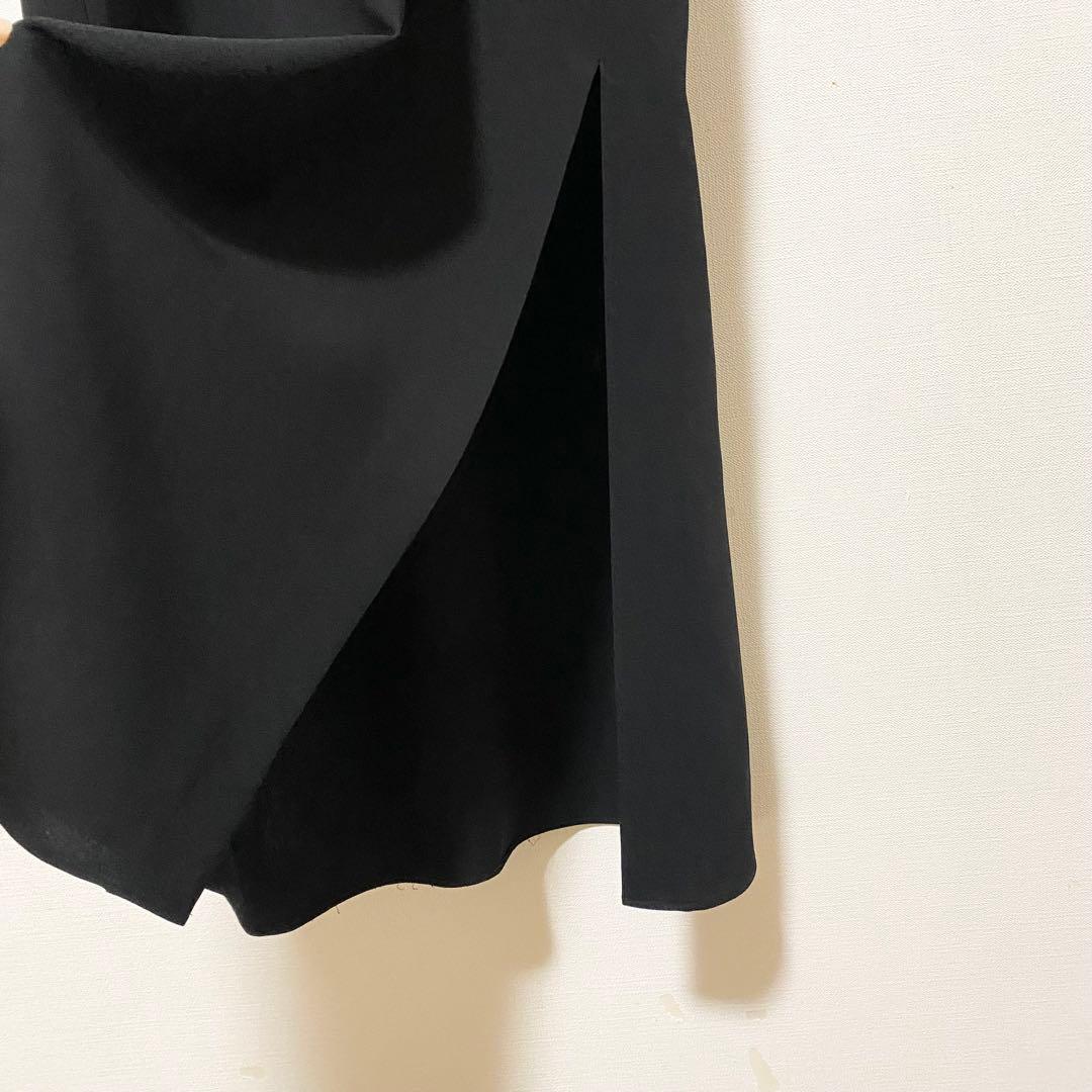 AP STUDIO スリットネックドレス ロングワンピース 3.5万 黒 長袖