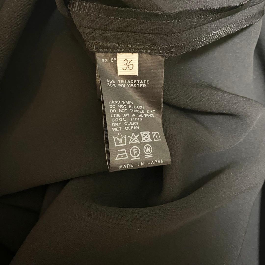 AP STUDIO スリットネックドレス ロングワンピース 3.5万 黒 長袖