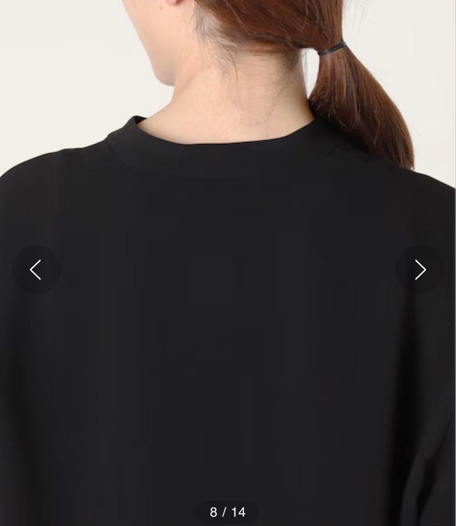 AP STUDIO スリットネックドレス ロングワンピース 3.5万 黒 長袖