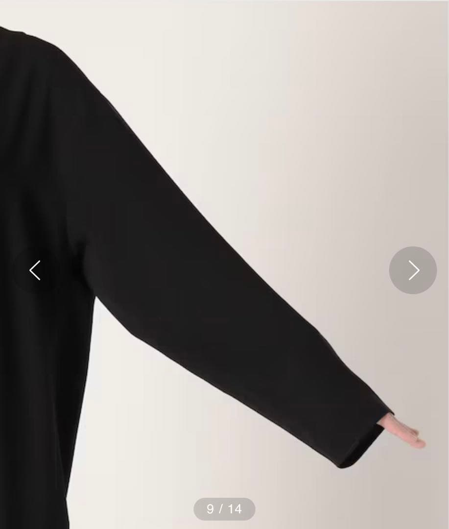 AP STUDIO スリットネックドレス ロングワンピース 3.5万 黒 長袖