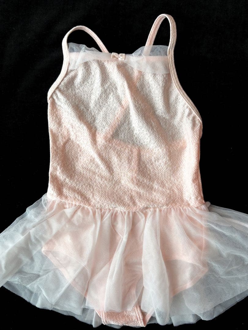 新品チャコット★上品なチュールスカート付きレオタード コーラル 120k