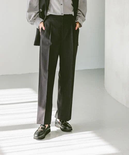 GLOBAL WORK　お手入れラクラクセットアップ/ジレとストレートパンツ