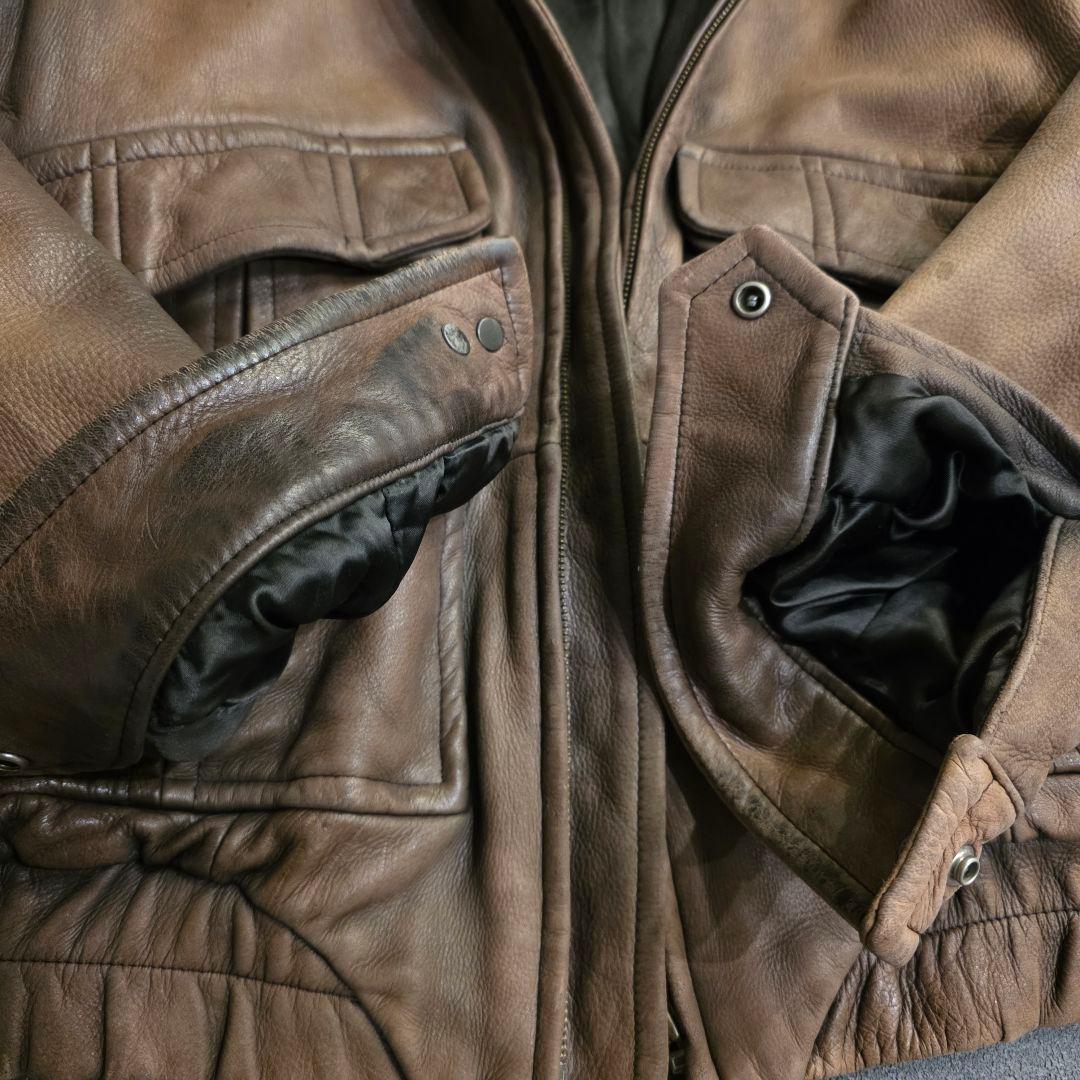 【ROBERT COMSTOCK】フェード 90s〜レザージャケット ブラウン