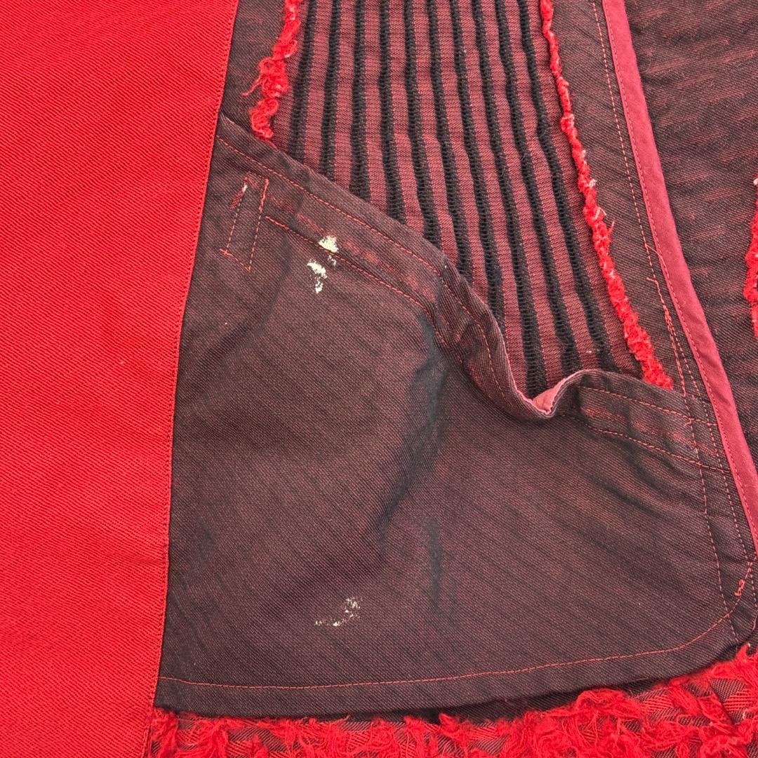 【希少・難あり】ISSEY MIYAKE フリンジジャケット 90s 赤 2
