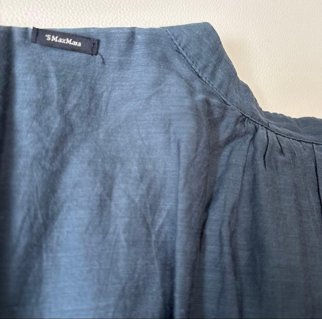 Sマックスマーラ ロングワンピース ギャザードレス 大きいサイズ 2XL マキシ