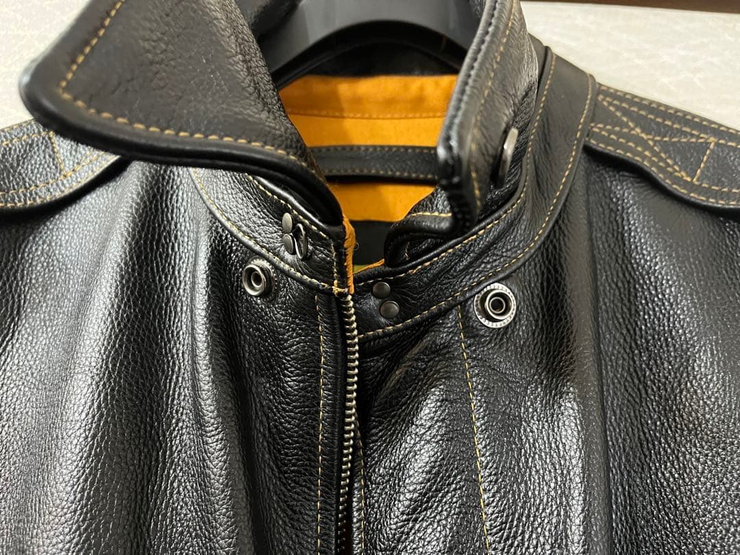 美品　Willis&　A-2 フライトレザージャケット　ブラックXL