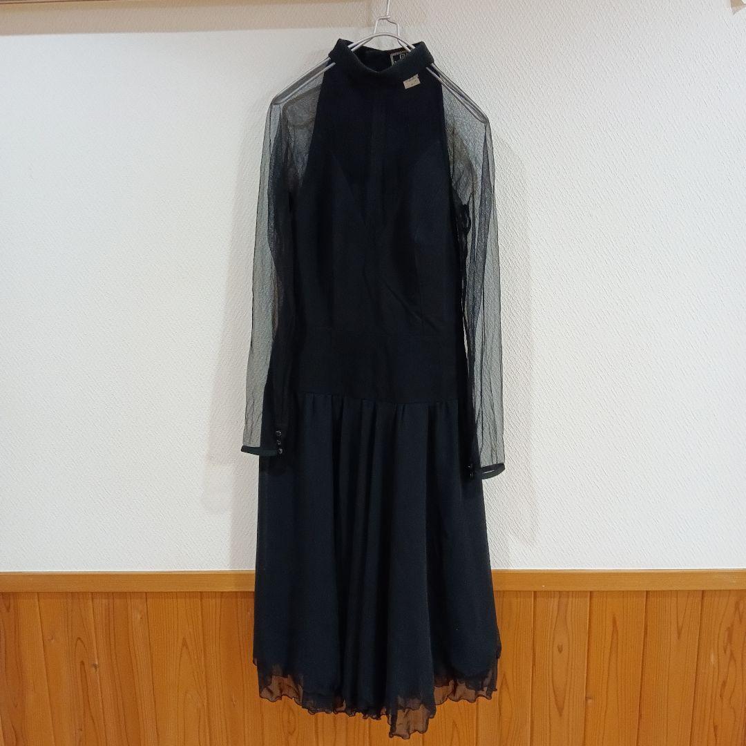 【シルク混】【イタリア製】GIANNI VERSACE フレアフリルワンピース