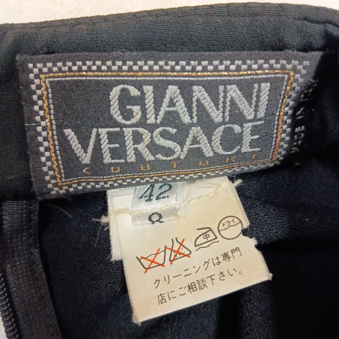 【シルク混】【イタリア製】GIANNI VERSACE フレアフリルワンピース
