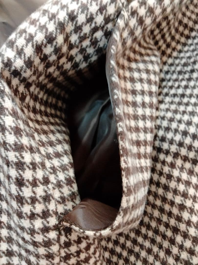 新品タグ付 axes femme アクシーズファム 連釦ケープコート千鳥格子