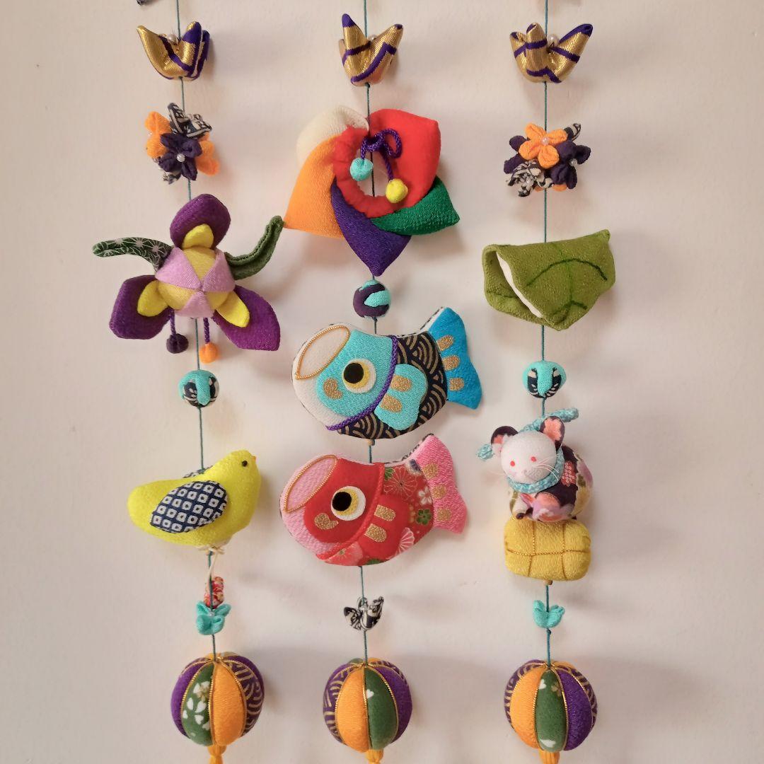 ちりめん細工✿端午の節句⁠の鯉のぼり✿つるし飾り（黄）