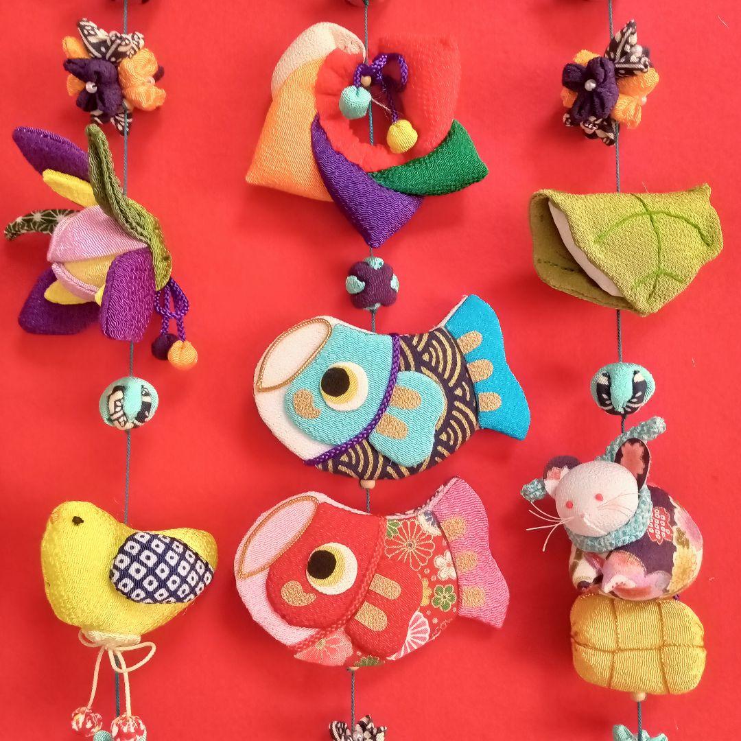 ちりめん細工✿端午の節句⁠の鯉のぼり✿つるし飾り（黄）