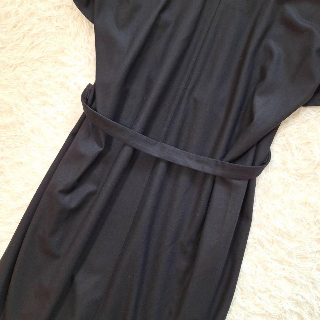 美品✨サポートサーフェス ハイネックワンピース ドレス 半袖 ベルト ブラック