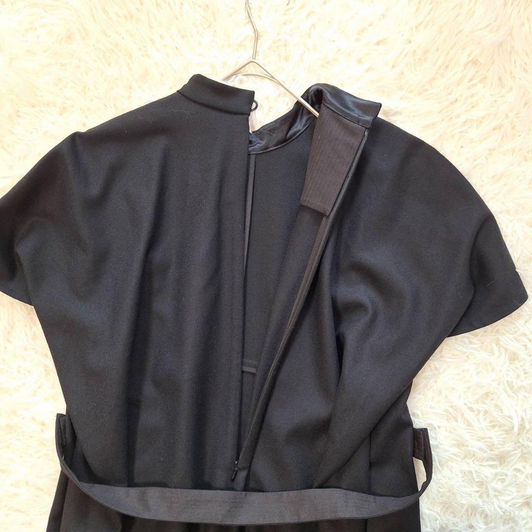 美品✨サポートサーフェス ハイネックワンピース ドレス 半袖 ベルト ブラック