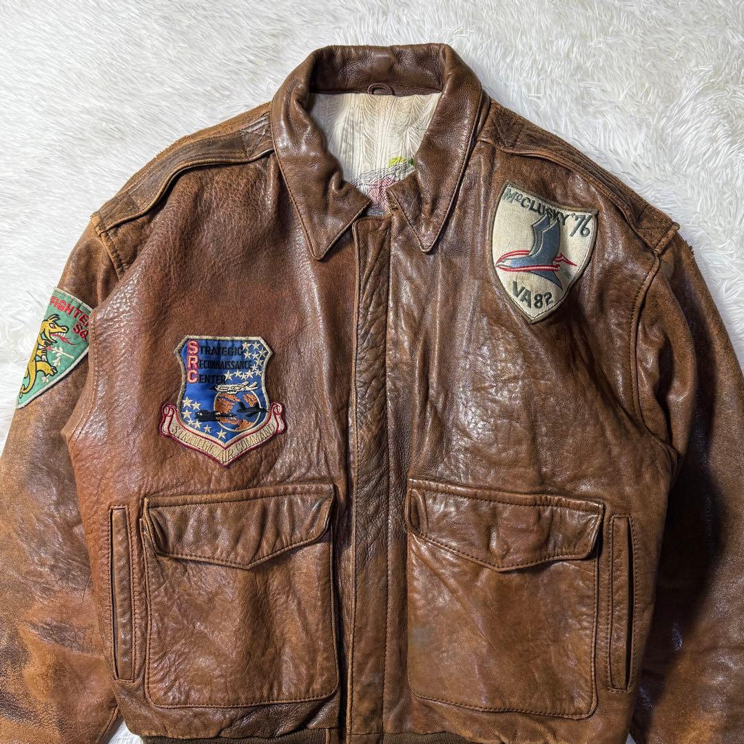 ア*ム様 【90s】AVIREX A-2 フライトレザージャケット L トップガ