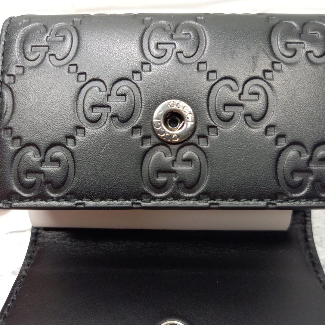 『良品』 GUCCI　グッチ　シマレザー　6連キーケース　GG柄　ブラック