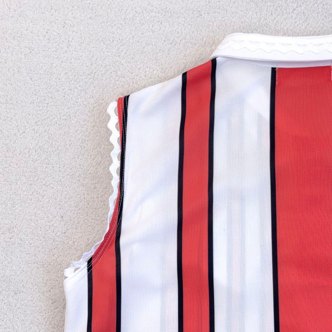 新品【archivio】ゴルフ ノースリーブ ポロシャツ ストライプ ロゴ 36