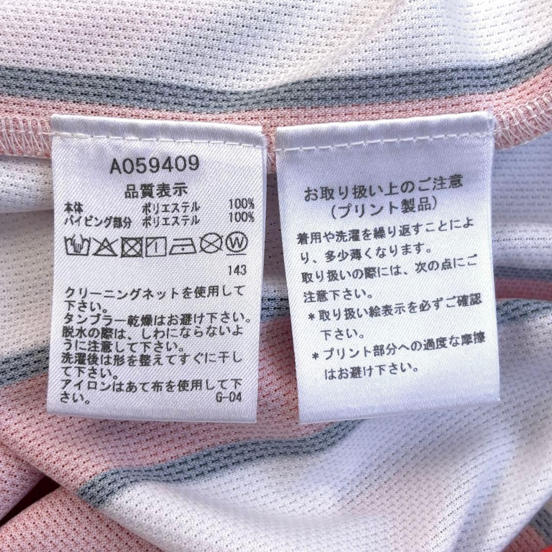 新品【archivio】ゴルフ ノースリーブ ポロシャツ ストライプ ロゴ 36