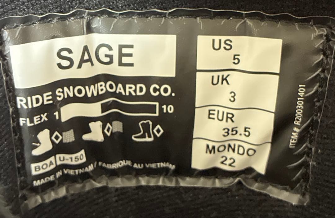 【極美品】RIDE ライド SAGE スノーブーツ 22cm US5 BOA