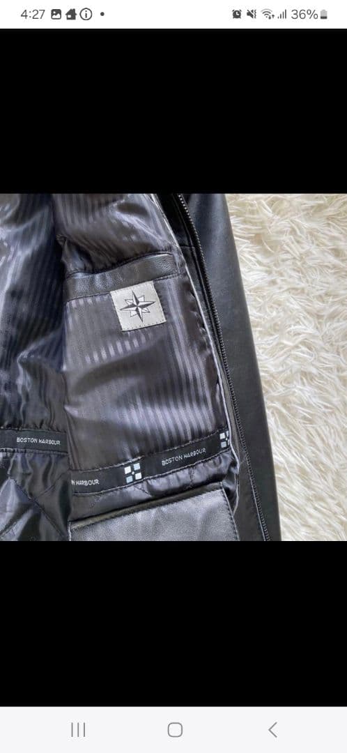 90's✨レザージャケット　本革　ブルゾン　襟付　キムタク　バイク　L ブラック