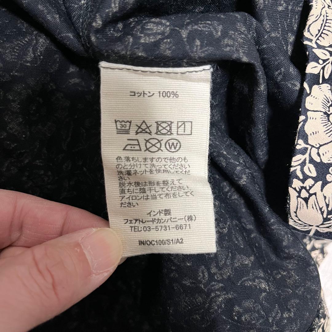 美品　ピープルツリー　V&A ロングワンピース　花柄　七分袖