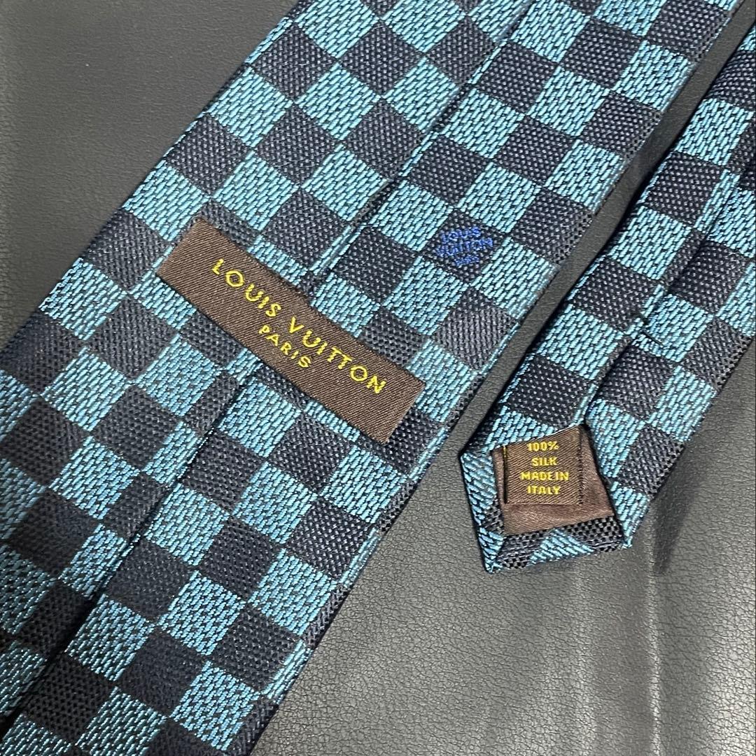 【専用】LOUIS VUITTON 青黒 チェック ネクタイ
