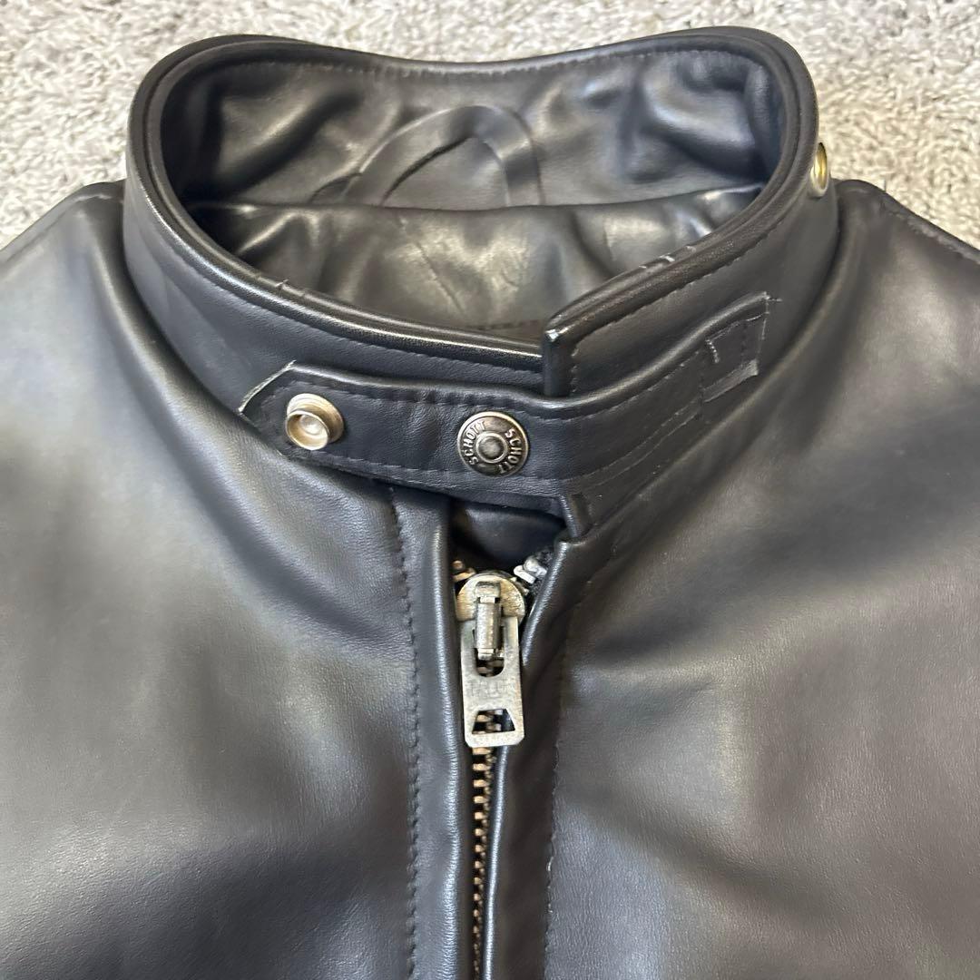 美品】Schott シングルライダース641E ブラックレザー 40