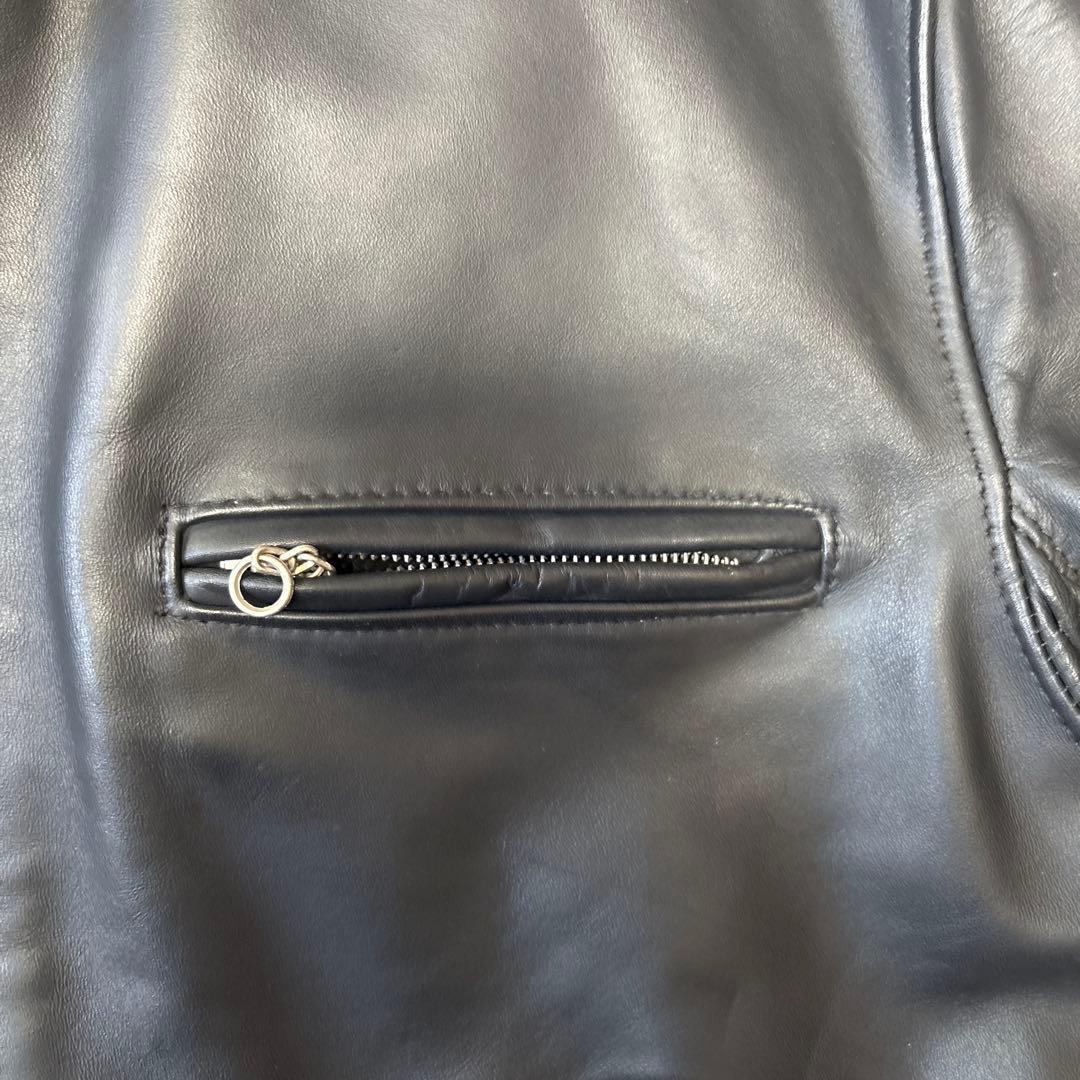 美品】Schott シングルライダース641E ブラックレザー 40