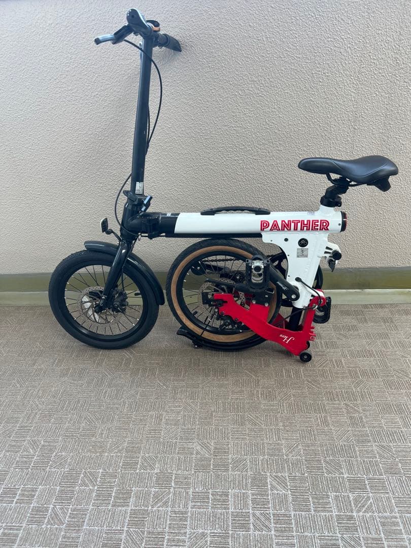 PANTHER 折りたたみ自転車 PANTHER ホワイト赤１６インチ　再出品