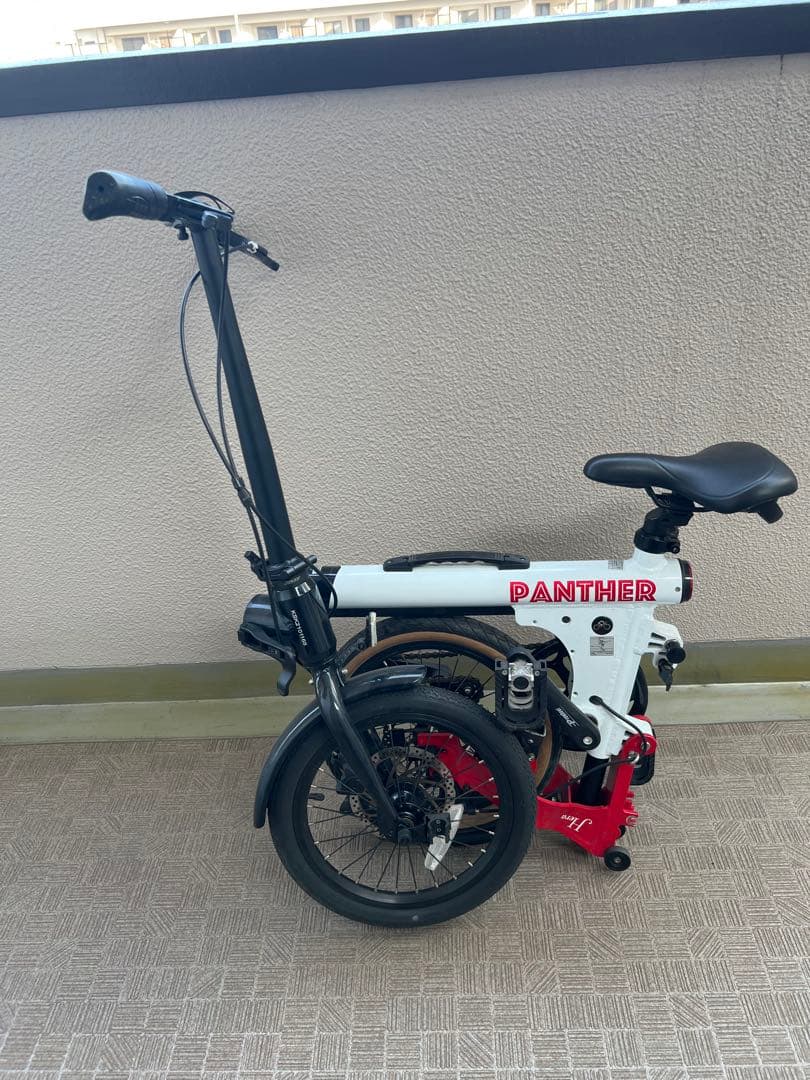 PANTHER 折りたたみ自転車 PANTHER ホワイト赤１６インチ　再出品