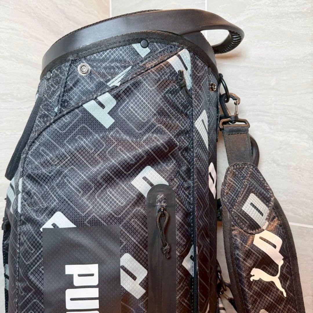 【美品】PUMA プーマ　ブラックロゴ　キャディバッグ