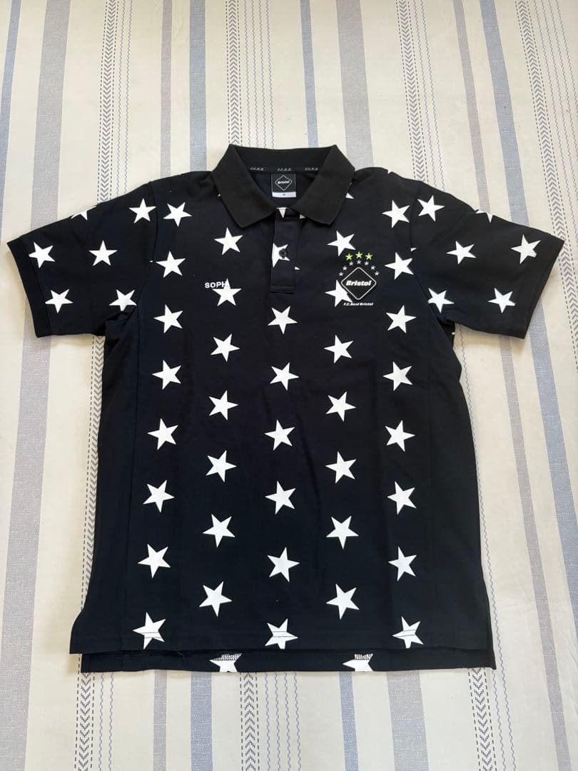 Bristol 星柄ポロシャツ Mサイズ ホワイト/ブラック　2個セット