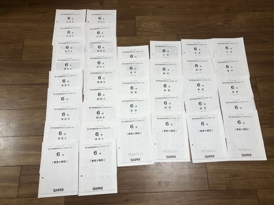 最新　サピックスオープン　志望校判定　合格力判定　6回分　2025年度6年生