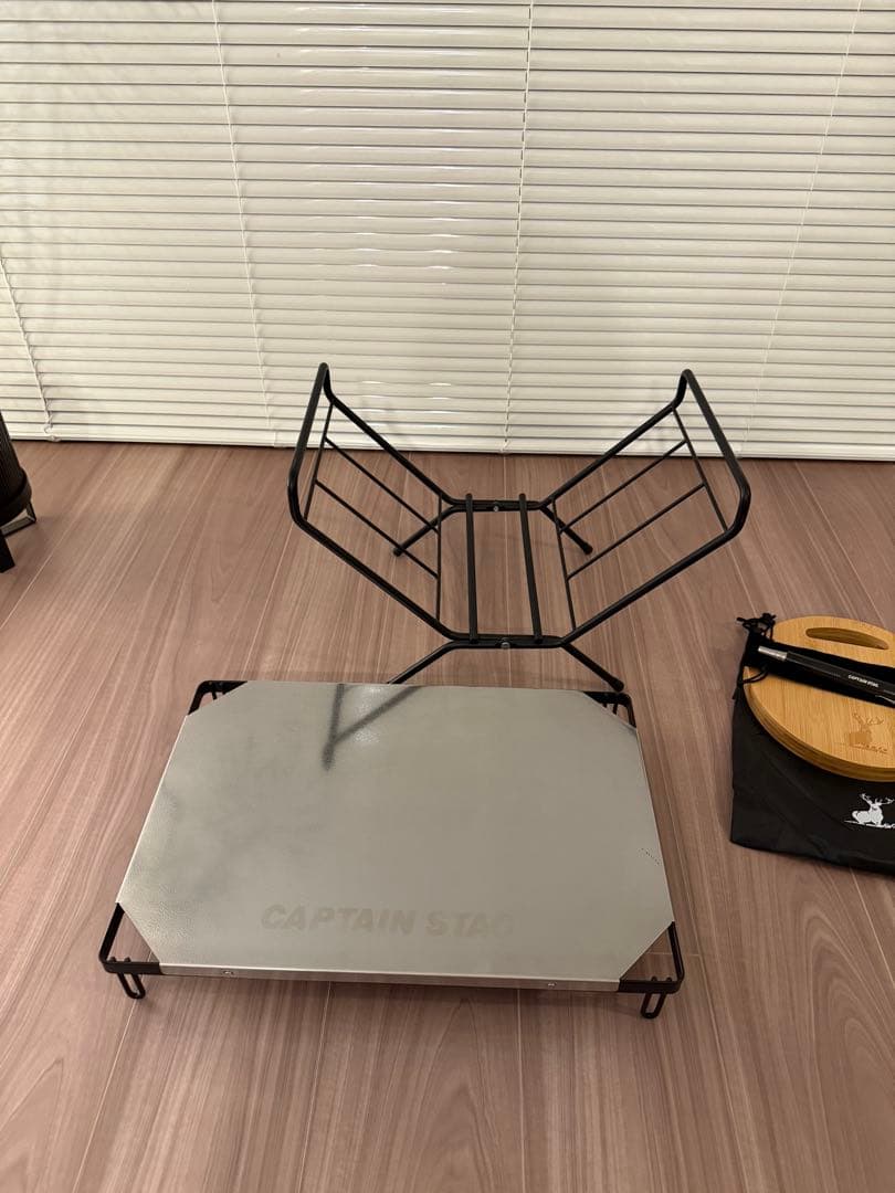 CAPTAIN STAG 折りたたみテーブル 薪割り台 火吹き棒 しゃもじ 付