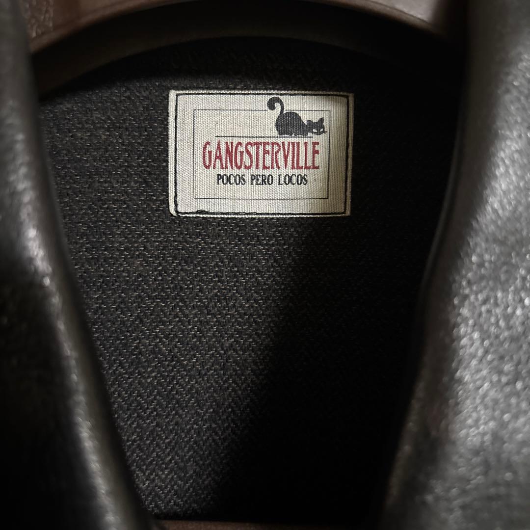 GANGSTERVILLE ブラックレザー ジャケット 牛革
