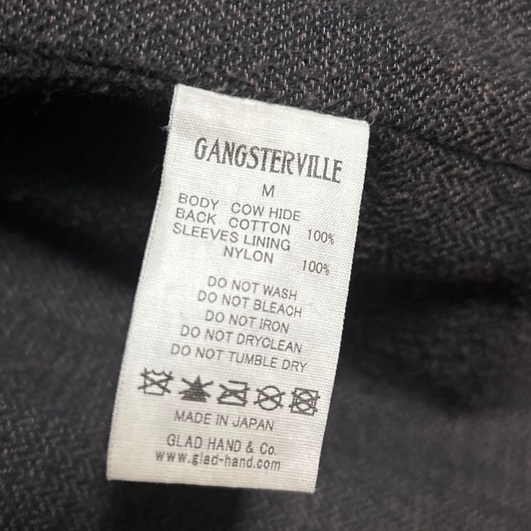 GANGSTERVILLE ブラックレザー ジャケット 牛革