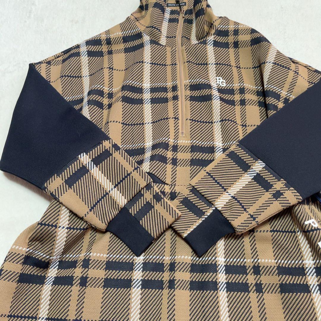 新品　パーリーゲイツ　近年　23年モデル　チェック　ワンピース　ニット　ベージュ