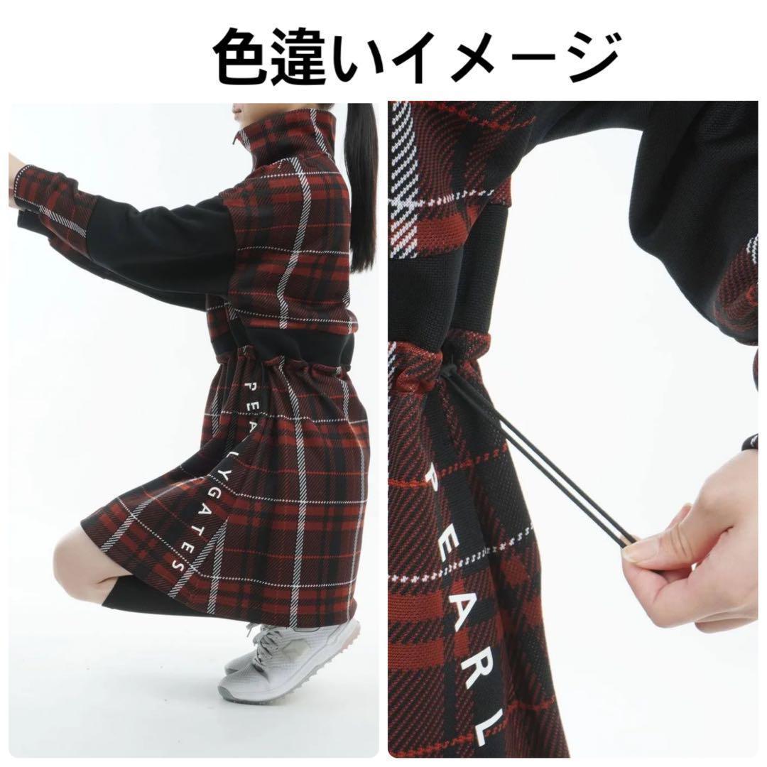 新品　パーリーゲイツ　近年　23年モデル　チェック　ワンピース　ニット　ベージュ