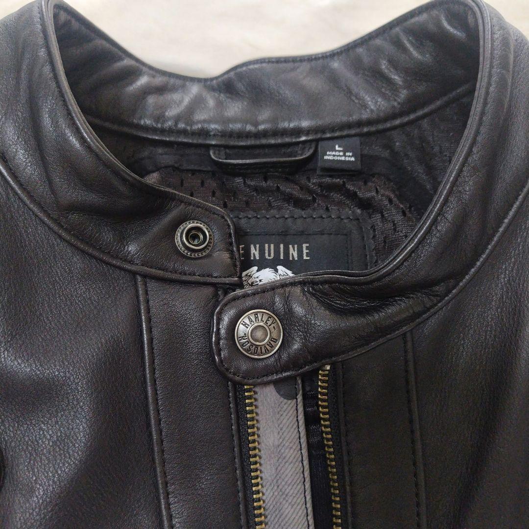 HARLEY-DAVIDSON ブラックシングルレザージャケット Lサイズ