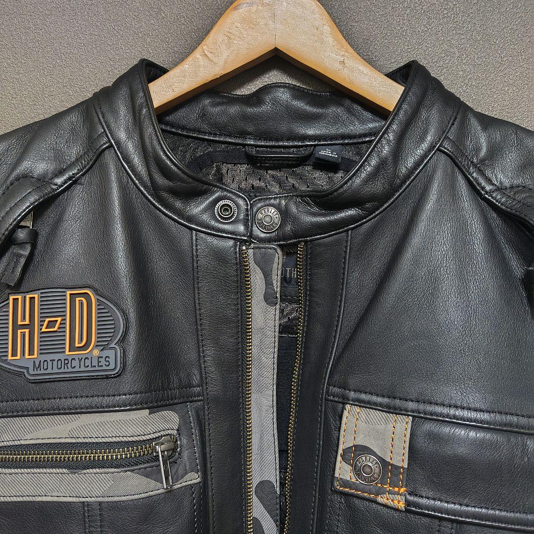 HARLEY-DAVIDSON ブラックシングルレザージャケット Lサイズ