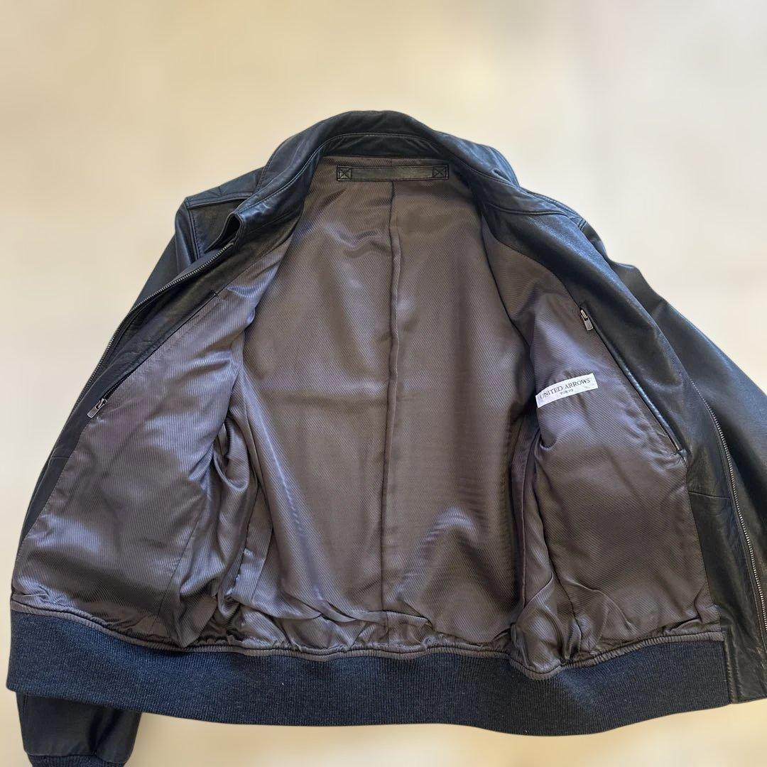 ユナイテッドアローズ　羊革　Ａ－２型　レザージャケット　黒