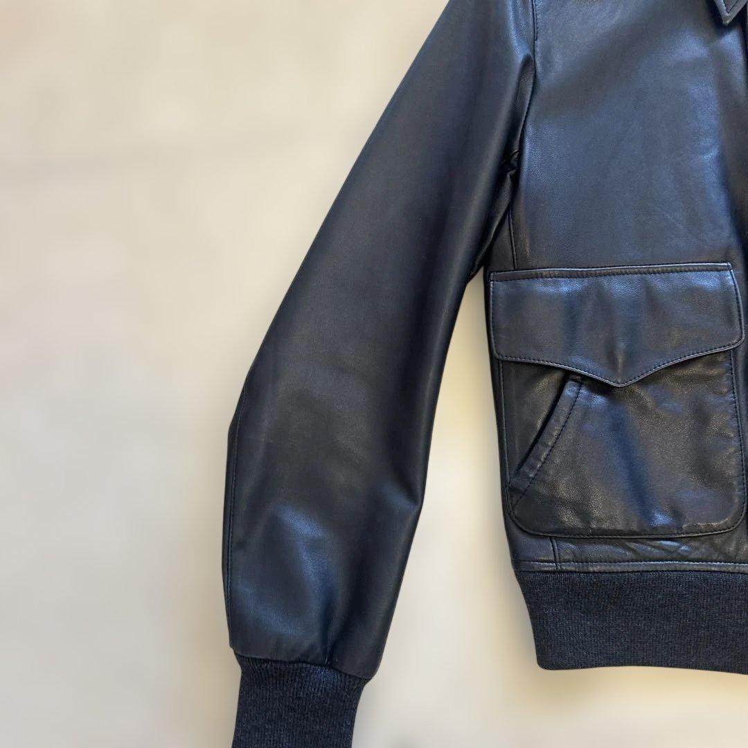 ユナイテッドアローズ　羊革　Ａ－２型　レザージャケット　黒