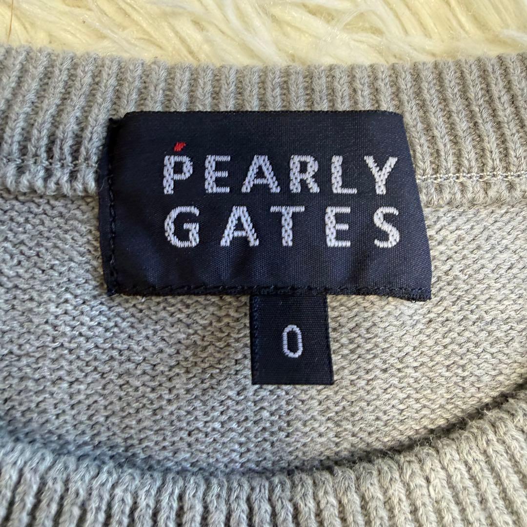 【パーリーゲイツ】美品 ニットセーター ニコちゃん グレー 0サイズ レディース