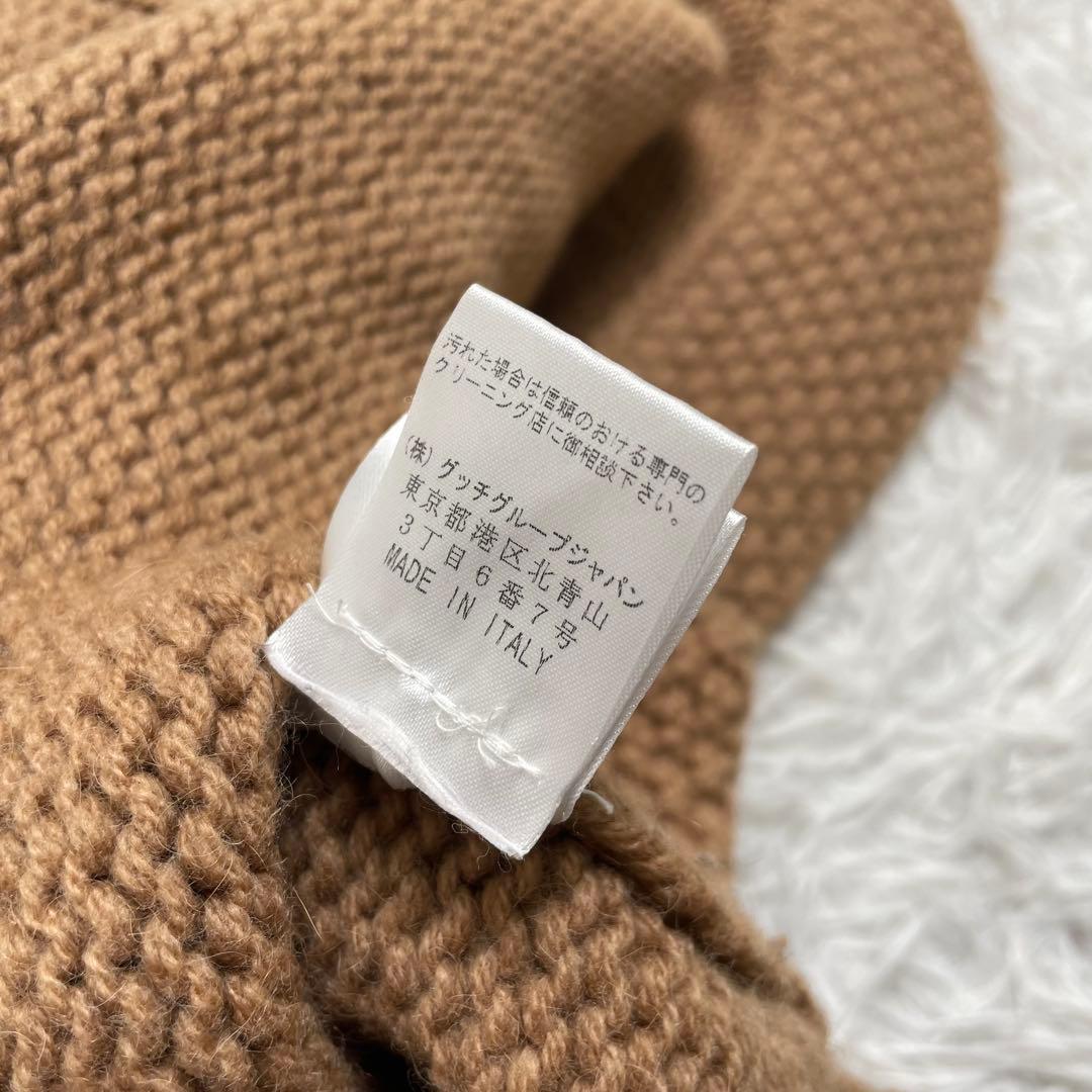 【キャメル100%】GUCCI グッチ GGロゴ ポンチョ ニット セーター M