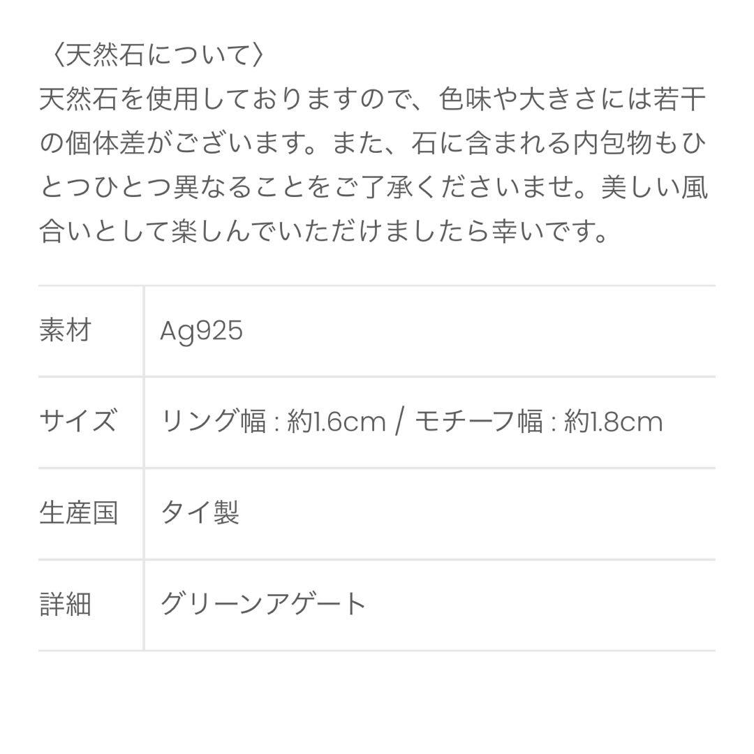 《美品》Hirotaka equinox グリーンアゲートリング M 13号