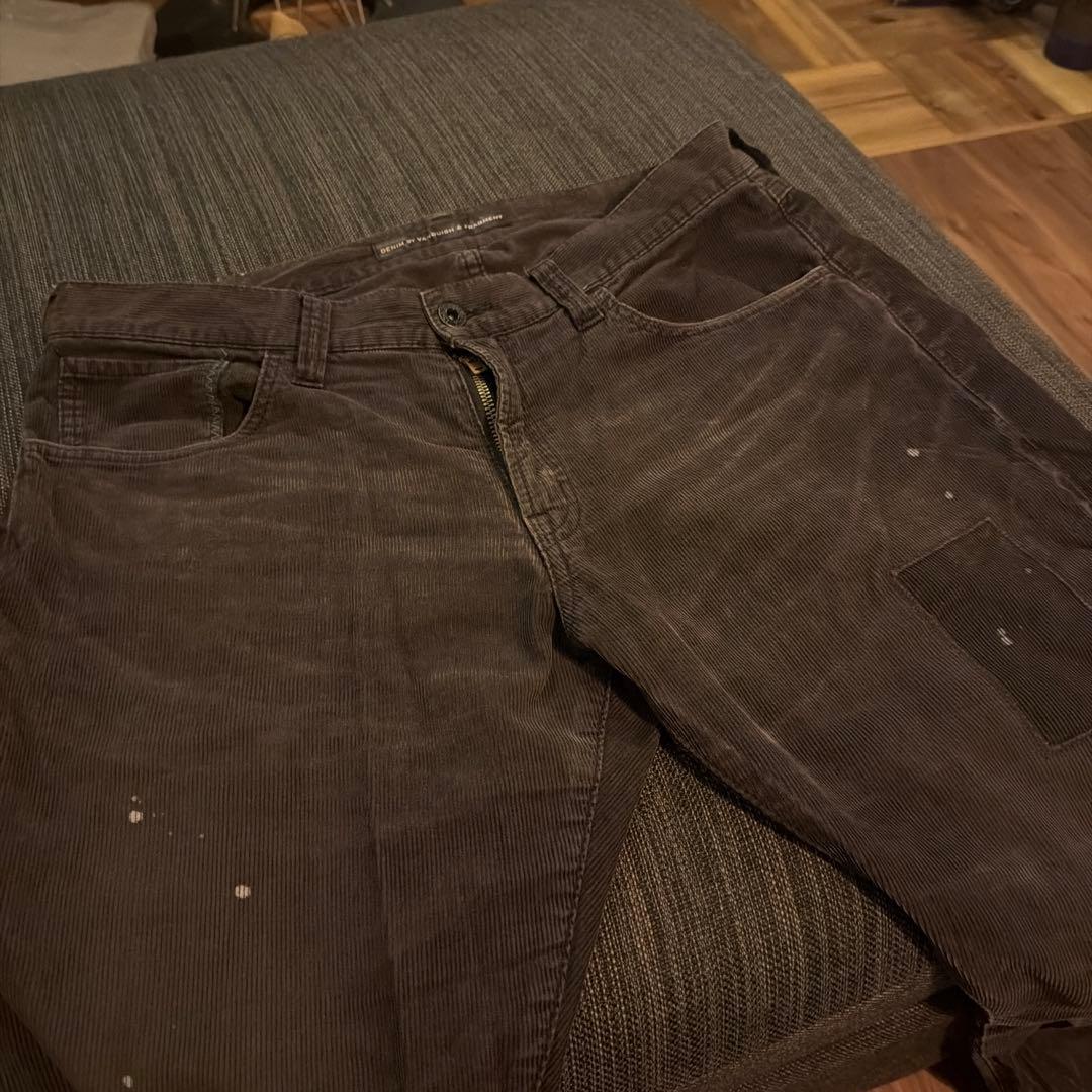 VANQUISH FRAGMENT コーデュロイパンツ 黒ブラック