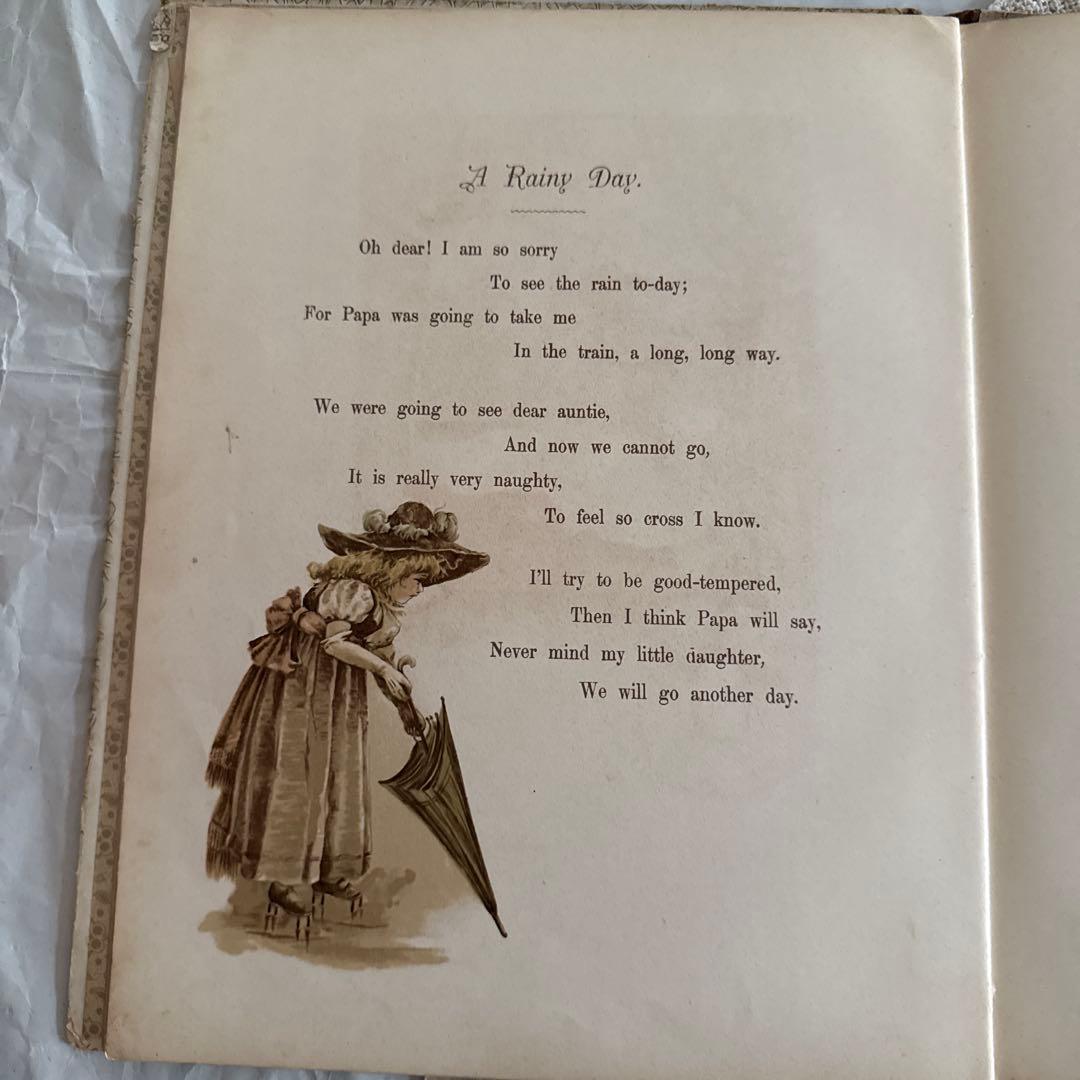 稀少1860年アンティーク美しい絵本ヴィクトリアン洋書ジャンクジャーナル児童書